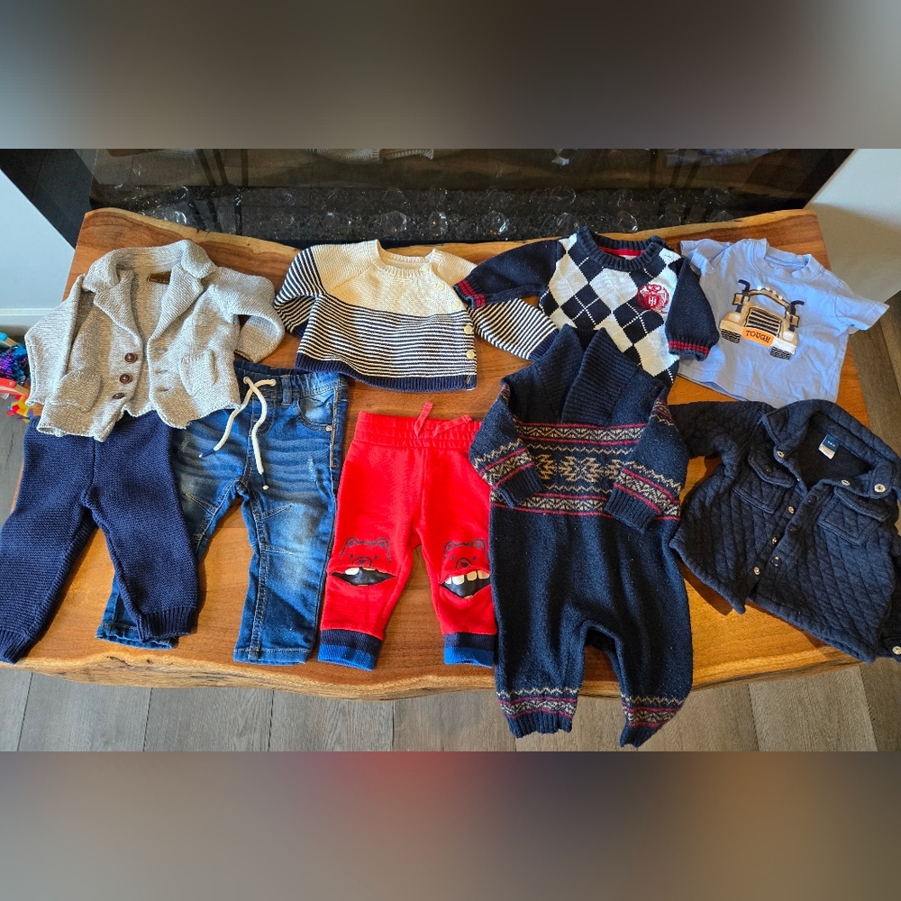 Baby boy clothes lot, pants, tops, hats, 3-6 months